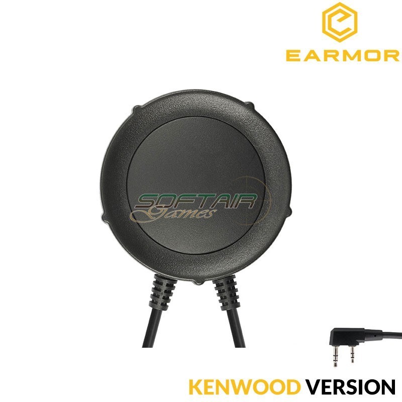 Tactical PTT M55 for KENWOOD Round Plate Design Earmor (ea-m55-ken)