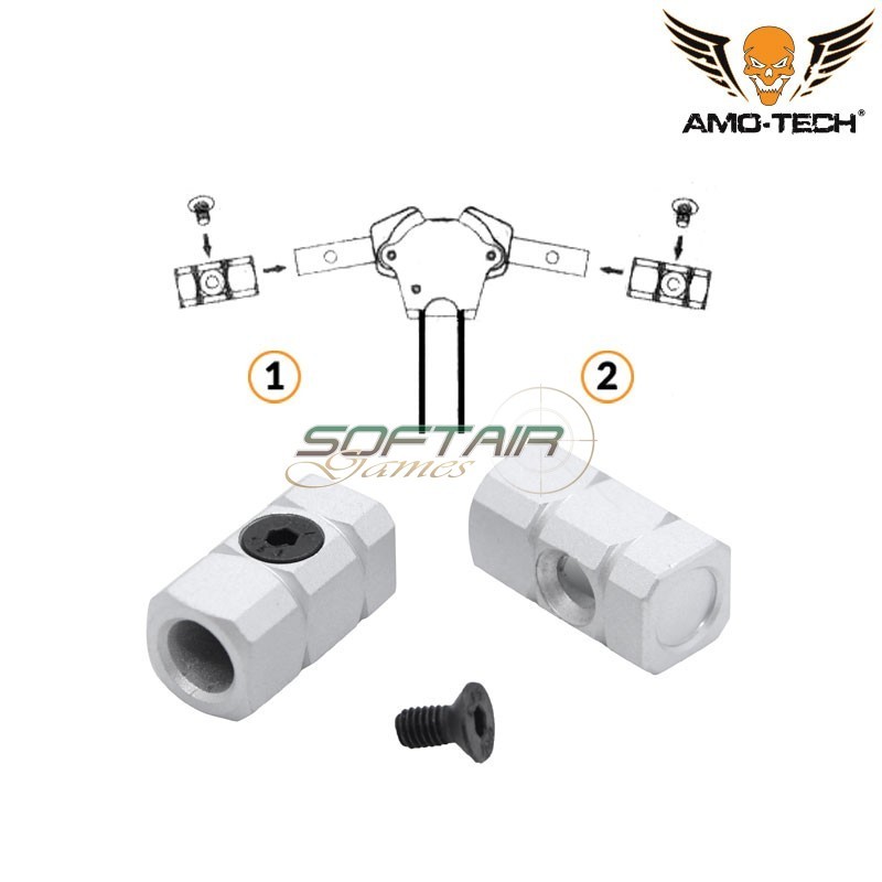 The Airsoft grip of charging handle SILVER Amo-tech® (amt-m4-59c-sv)