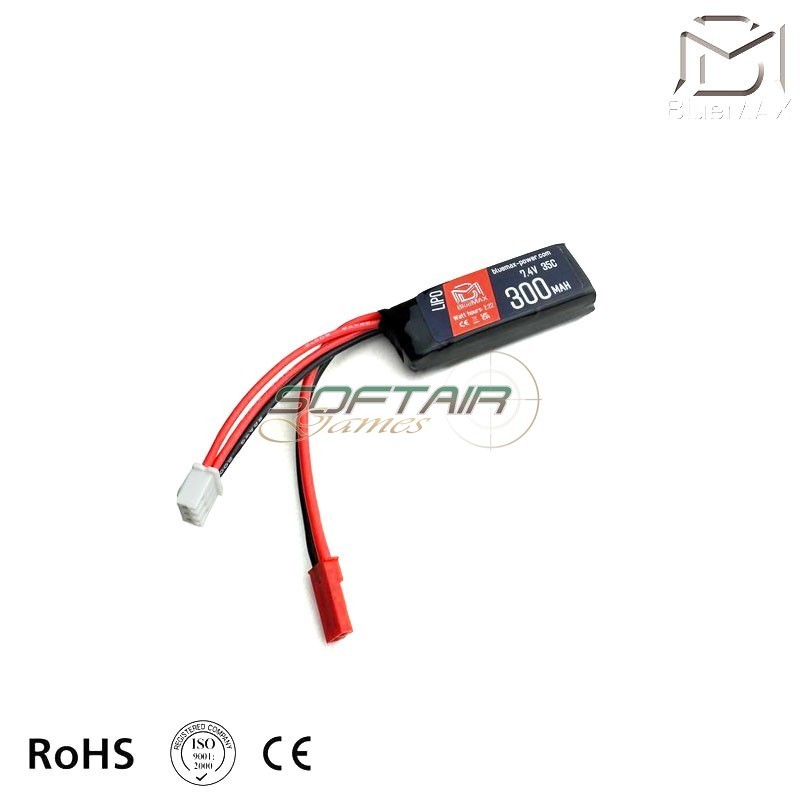 Batteria Lipo Connettore JST 7.4v X 300mah 35c HPA Micro Type BlueMax-Power® (2051)