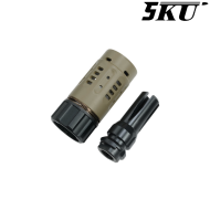 Enhanced Muzzle Brake Pyro 14mm CCW TAN 5KU (5KU-349-T)