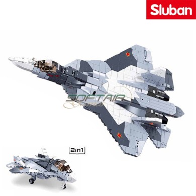 Aereo da combattimento SU-57 Fighter 2in1 Sluban (M38-B0986)