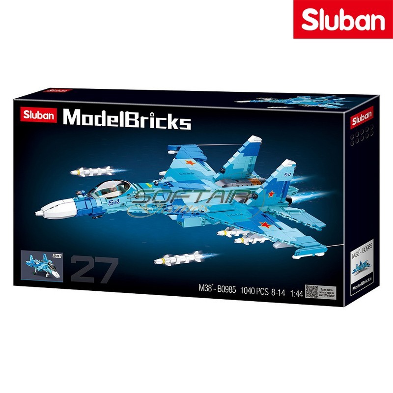 Aereo da combattimento Sukhoi SU-27 Fighter 2in1 Sluban (M38-B0985)