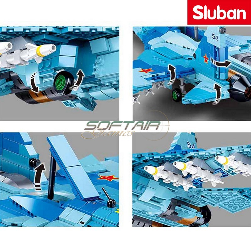 Aereo da combattimento Sukhoi SU-27 Fighter 2in1 Sluban (M38-B0985)