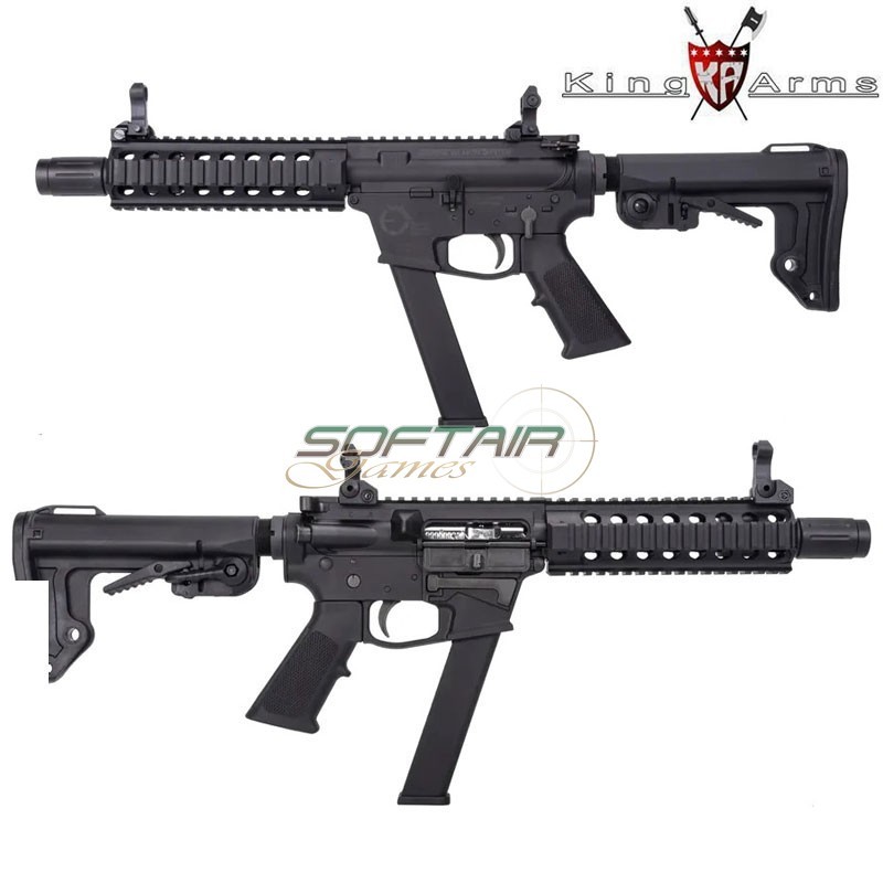 Fucile a Gas TWS 9mm Lite Nero King Arms (KA-GBB33B)