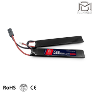 Lipo Battery Mini TAMIYA Connector 7.4v X 1500mah 40c/80c CQB Type Bluemax-power® (BMP-7.4X1500-CQB)