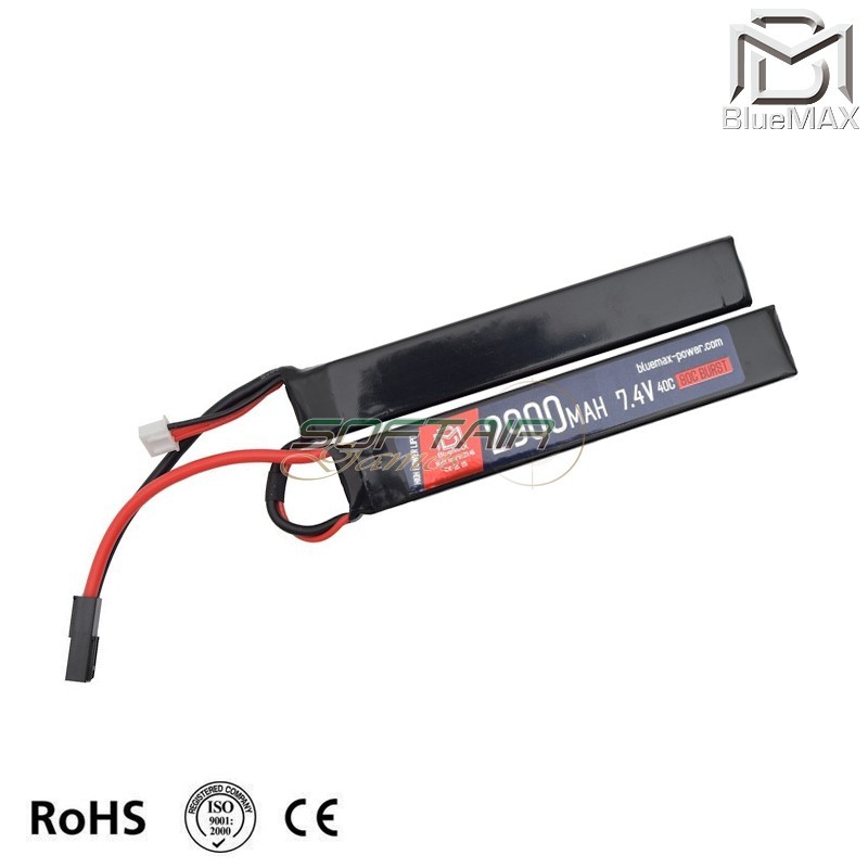 Batteria Lipo Connettore Mini TAMIYA 7.4v X 2900mah 40c/80c CQB Type Bluemax-power® (BMP-7.4X2900-CQB)