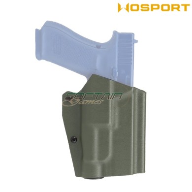 Holster Quick Pull OLIVE DRAB U.S. KYDEX for Glock C/TLR-1 flashlight WoSport (wo-gb01v)