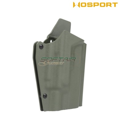 Holster Quick Pull OLIVE DRAB U.S. KYDEX for Glock W/X400 flashlight WoSport (wo-gb02v)