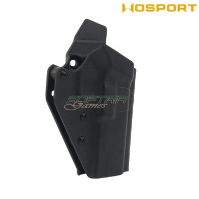 Holster quick pull BLACK U.S. KYDEX for Glock G-01 flashlight WoSport (wo-gb07b)