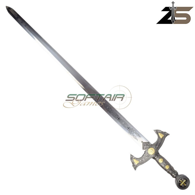 ORNAMENTAL TEMPLAR SWORD Golden Cross ZSWORDS (SW1358)
