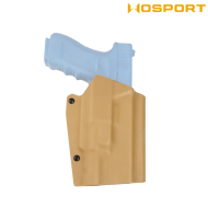 Holster Quick Pull TAN U.S. KYDEX for Glock 17 and XH35 flashlight WoSport (wo-gb09t)