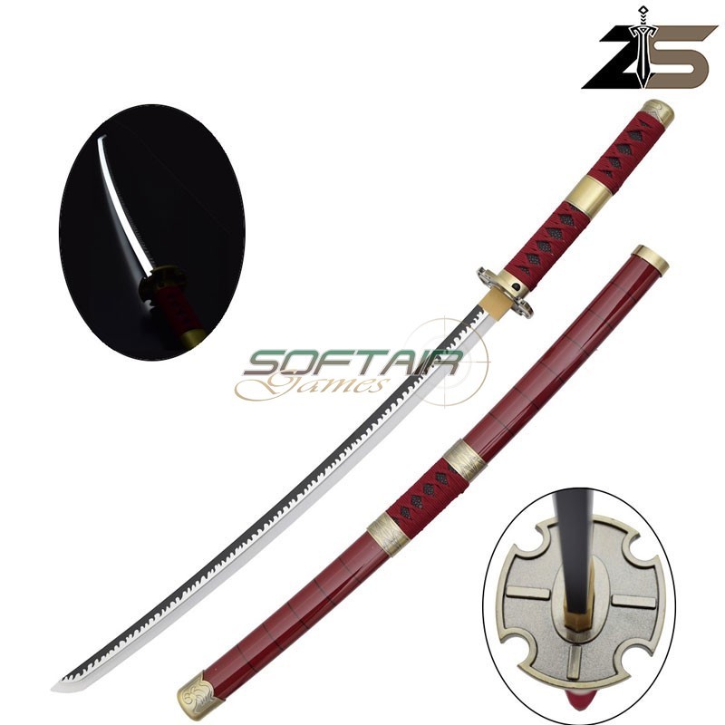ORNAMENTAL KATANA with LED Lighting in Bamboo Sandai Kitetsu of Zoro ZSWORDS (ZS513-7GDWD-LS)