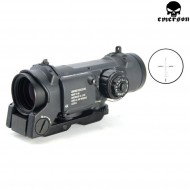 Ottica Elcan Specter Black 4x Magnifier + Punto Rosso Emerson (em5135)