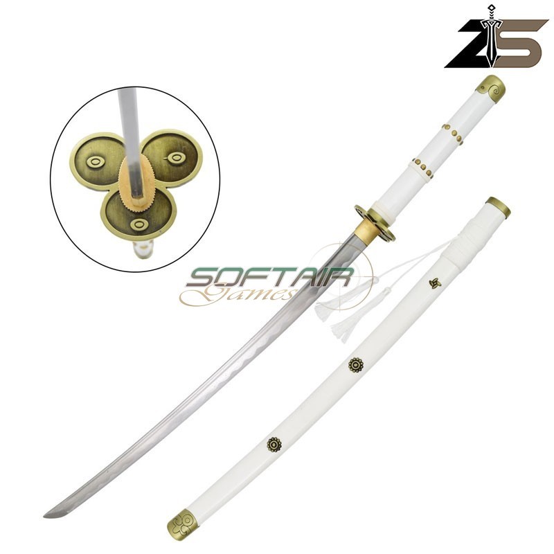 KATANA ORNAMENTALE Fatta a Mano Enma di Zoro Bianca ZSWORDS (ZS661W-HD)