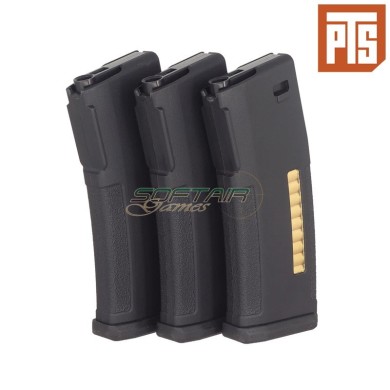 Set 3 Mid-caps Magazines EPM M4 ERG/KWA/KSC 30/120 Black PTS® (PT158450807)