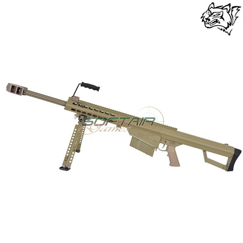 Electric Rifle M82A1 CQB Barret Logo Tan SNOW WOLF (SW-02CQB)