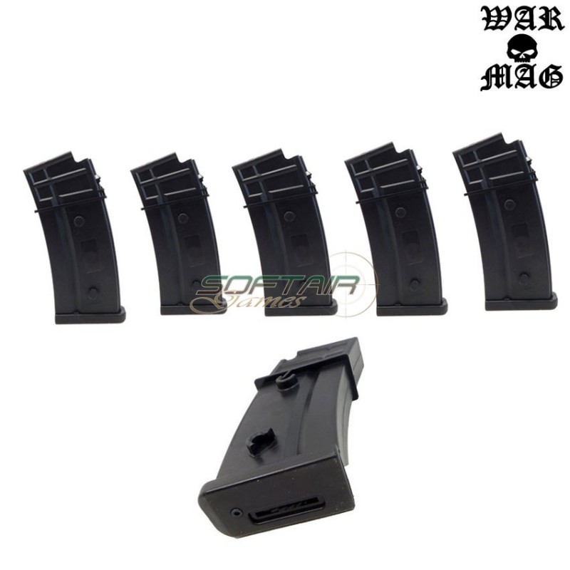 Set 5 G36 Magazines 470bb Polymer Black Warmag (wm-5set-bk)