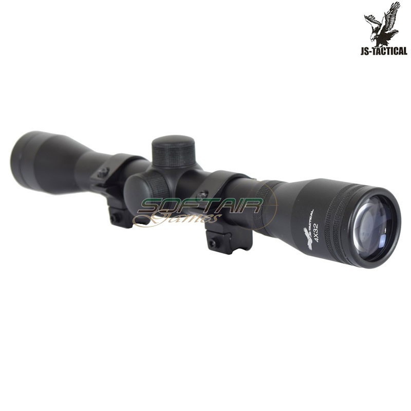 Ottica lente 4x32 attacco 11mm nero js-tactical (js-4x32l11)