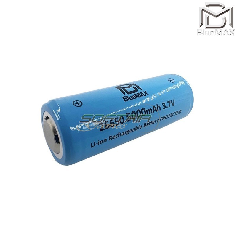 Batteria Li-Ion 26650 3.7V 5000mAh Protetta BLUEMAX POWER® (BM-26650)
