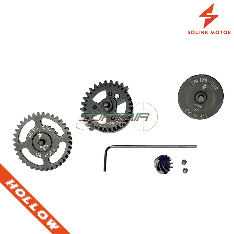 Set Ingranaggi 14:1 V2/V3 Elicoidali + Pignone Solink (SM-141-H-HOLLOW)