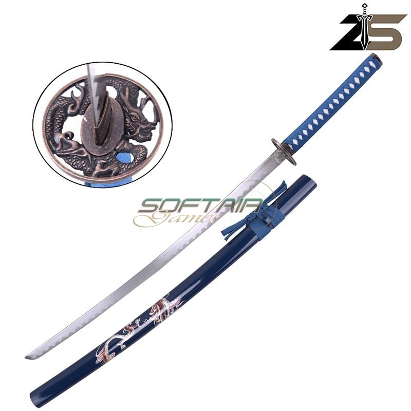 Blue Ornamental Katana with Dragon ZSWORDS® (ZS526-2BL)
