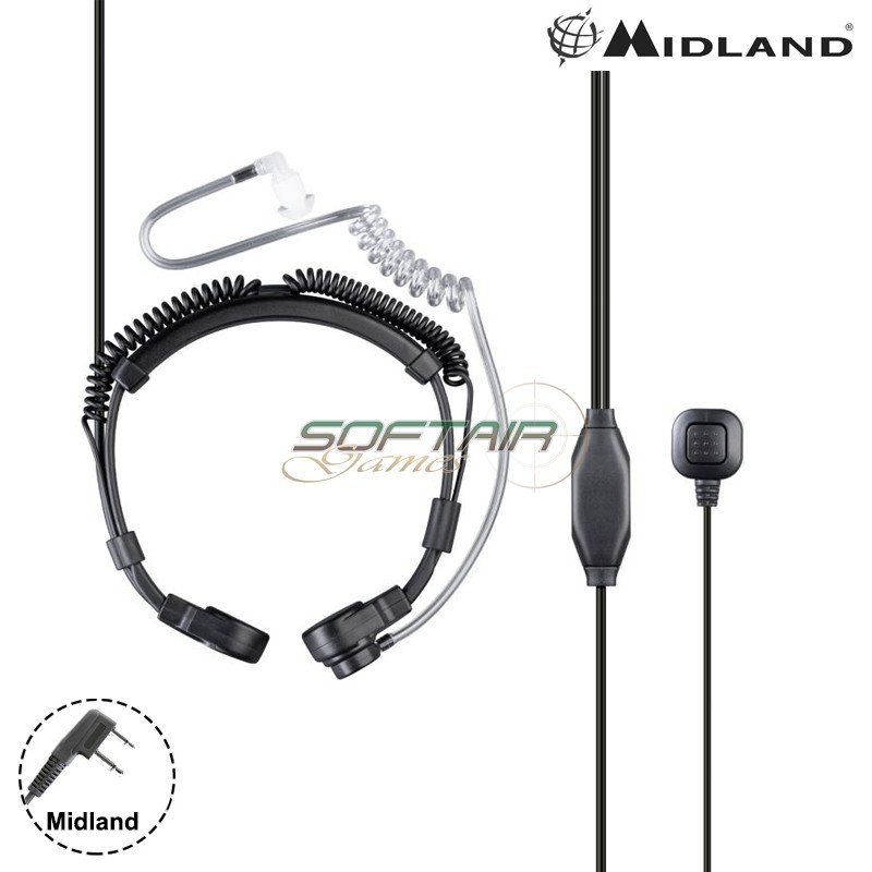 Midland MA39-L laringofono 2 pin con PTT dito