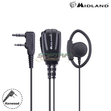 Midland MA24 Lk auricolare microfono 2 pin Kenwood