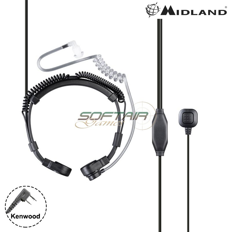 Midland MA39-LK laringofono 2 pin con PTT dito