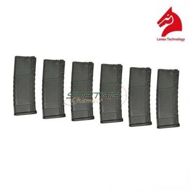 Set 6 Caricatori Monofilari Milsim 30bb Black Per M4/m16 Lonex (gb-06-08)