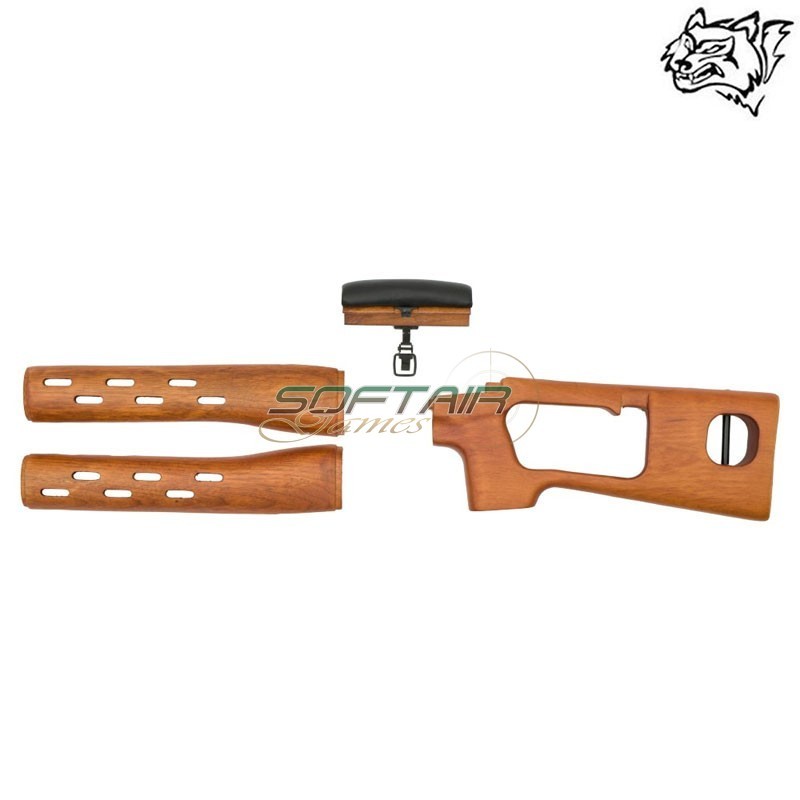 Real wood stock and handguard kit SVD SNOW WOLF® (SW-SVDWK)