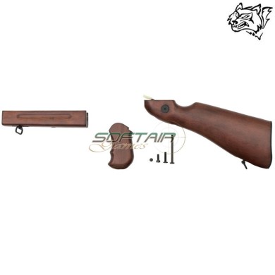 Real wood stock handguard grip kit M1A1 SNOW WOLF® (SW-M1A1WK)
