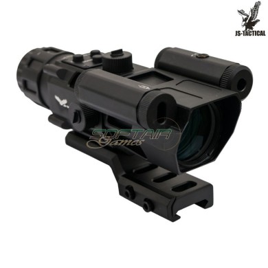 Prism Scope 4x32 con laser rosso nero JS-TACTICAL® (JS-8394)