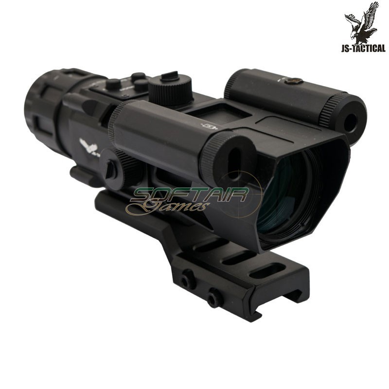 Prism scope 4x32 with red laser JS-TACTICAL® (JS-8394)