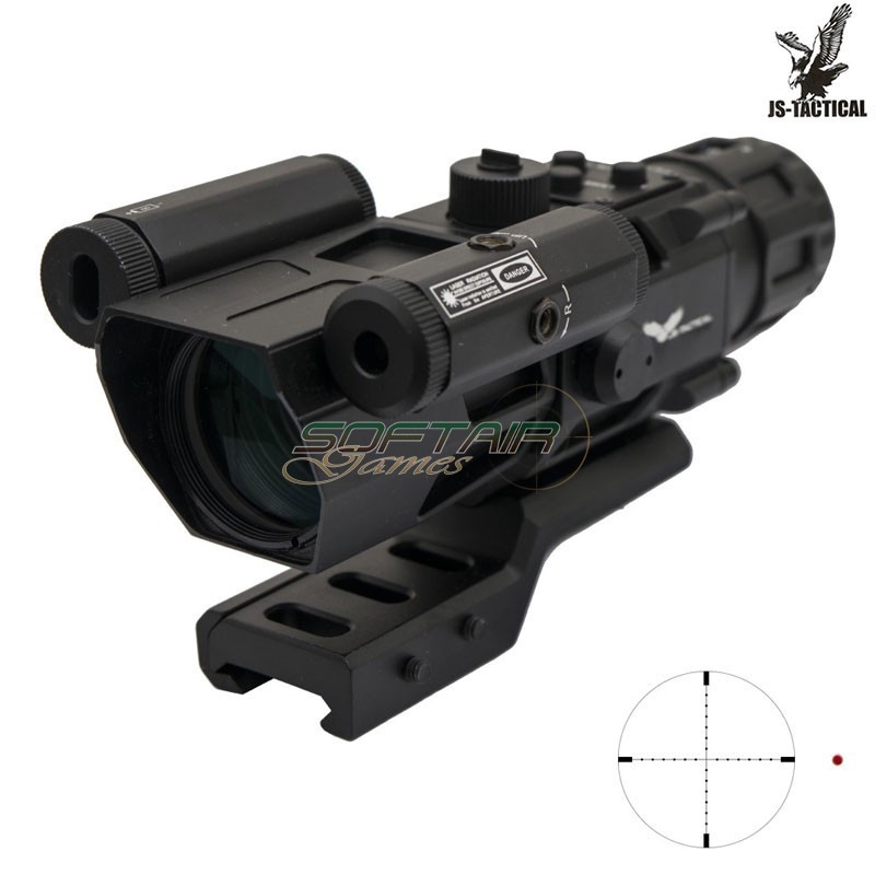 Prism Scope 4x32 con laser rosso nero JS-TACTICAL® (JS-8394)