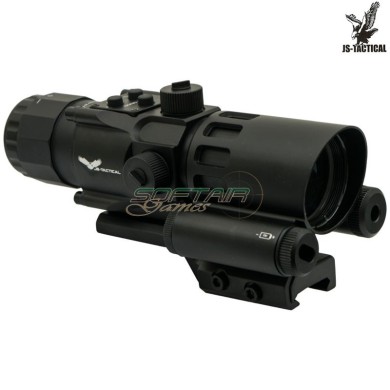 Prism scope 4x32 with red laser JS-TACTICAL® (JS-8384)