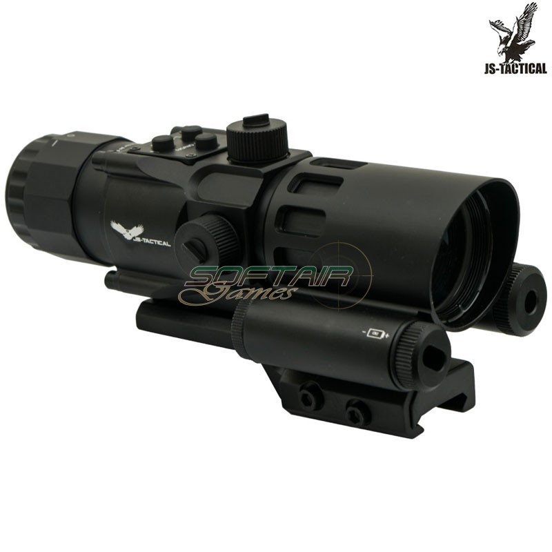 Prism scope 4x32 with red laser JS-TACTICAL® (JS-8384)