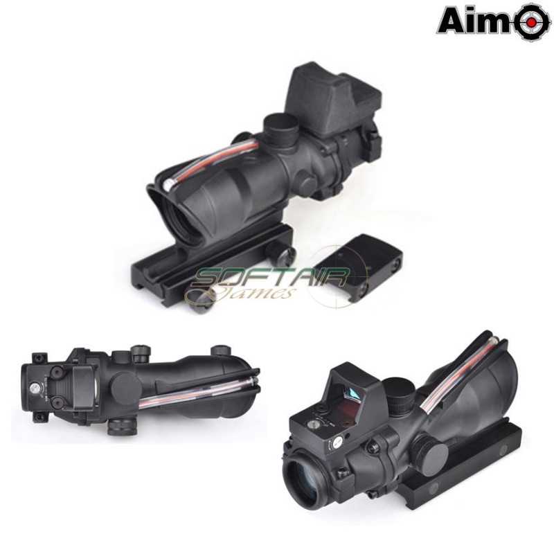 Acog 4x32 Scope Red Fiber + Rmr Dot Black Aim-o (ao1003-bk)
