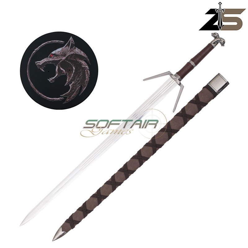 Ornamental Serpentine Silver Sword Geralt of Rivia ZSWORDS® Black (ZS638-7BK)