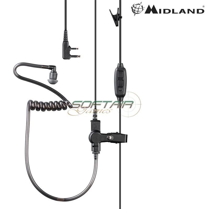MA31-LK Dual PTT Headset/Microphone for Kenwood Pneumatic Model Midland (c1695)