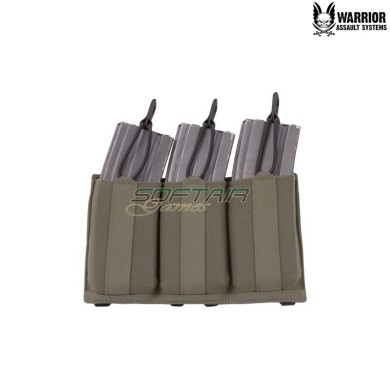Laser Cut Triple Low Profile Magazine Pouch RANGER GREEN Warrior Assault Systems® (W-LC-TB-LPE-556P-RG)