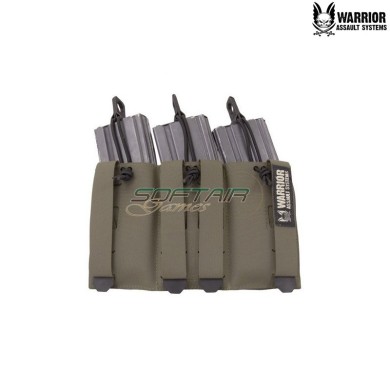 Laser Cut Triple Low Profile Magazine Pouch RANGER GREEN Warrior Assault Systems® (W-LC-TB-LPE-556P-RG)