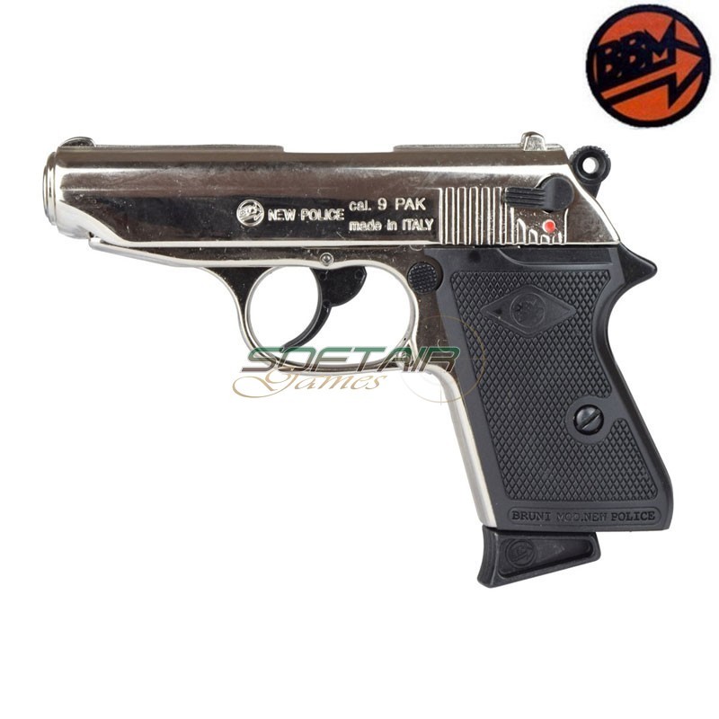 Pistola a Salve New Police Calibro 9mm Silver BRUNI® (BR-2001N)