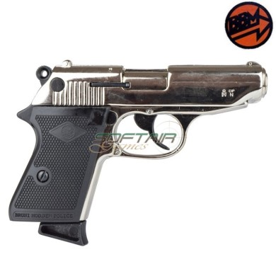 BRUNI® New Police Blank Firing Pistol 9mm Silver (BR-2001N)