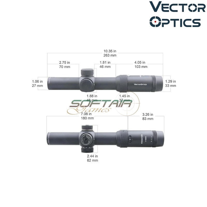 Scope Forester 1-5x24SFP Gen 1 Riflescope BLACK Vector Optics (ve-scoc-03)