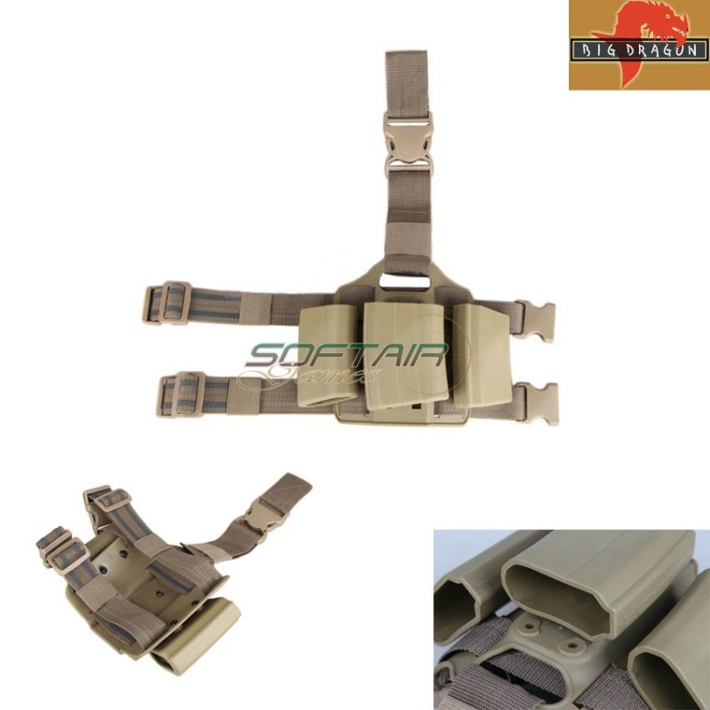 Triple Leg Panel M4/aug Magazines Saf Style Dark Earth Big Dragon (bd2268de)