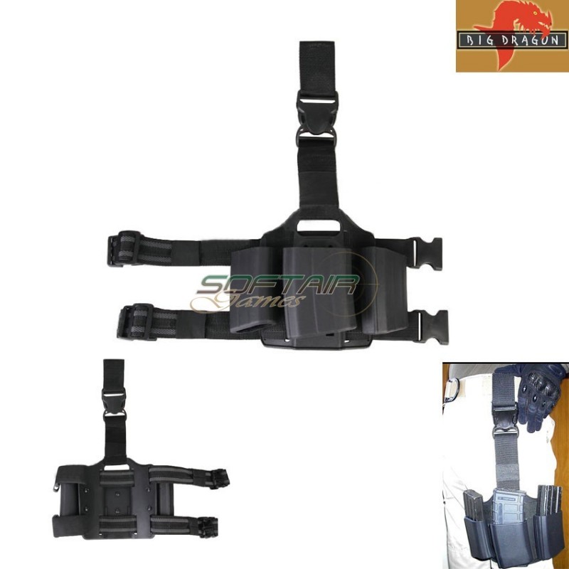 Triple Leg Panel M4/aug Magazines Saf Style Black Big Dragon (bd2268bk)