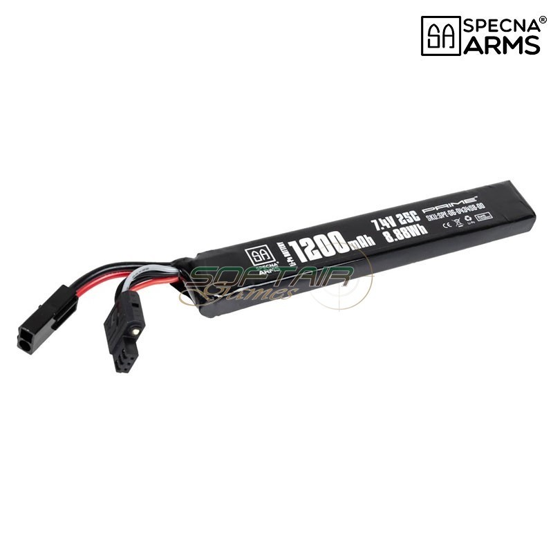 Batteria Li-Po 7.4V 1200mAh 25C Stick Mini Tamiya Mini G-Tech Specna Arms (SPE-06-043458)