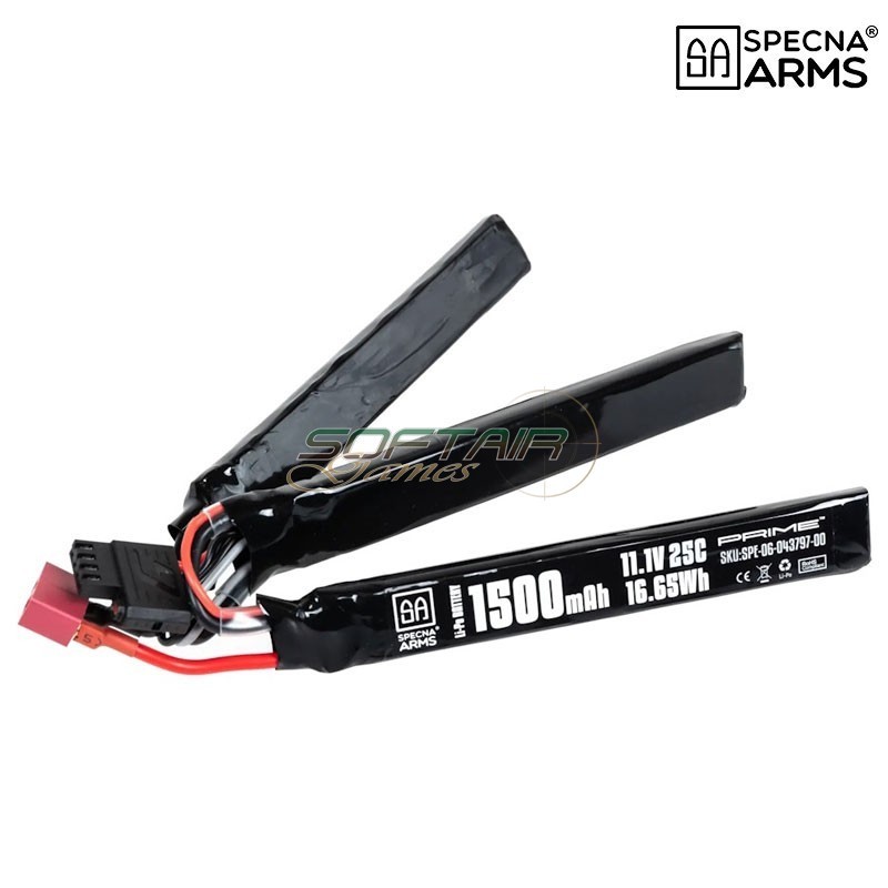 Li-Po Battery 11.1V 1500mAh 25C 3-Cell Nunchuck Deans Mini G-Tech Specna Arms (SPE-06-043797)
