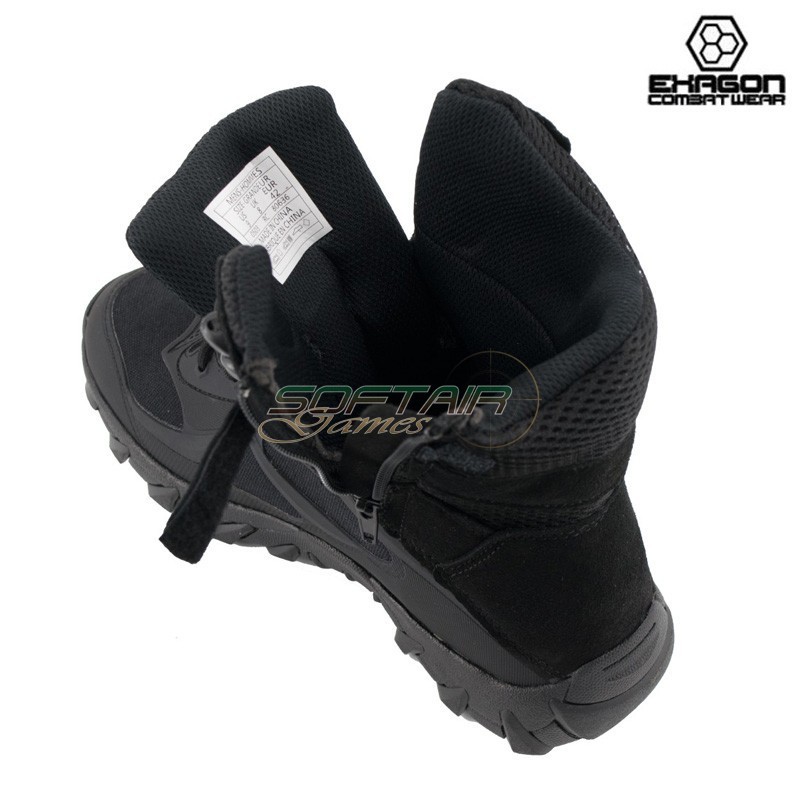 Anfibio NERO in Pelle e Tessuto Oxford Exagon (EX-BTB)