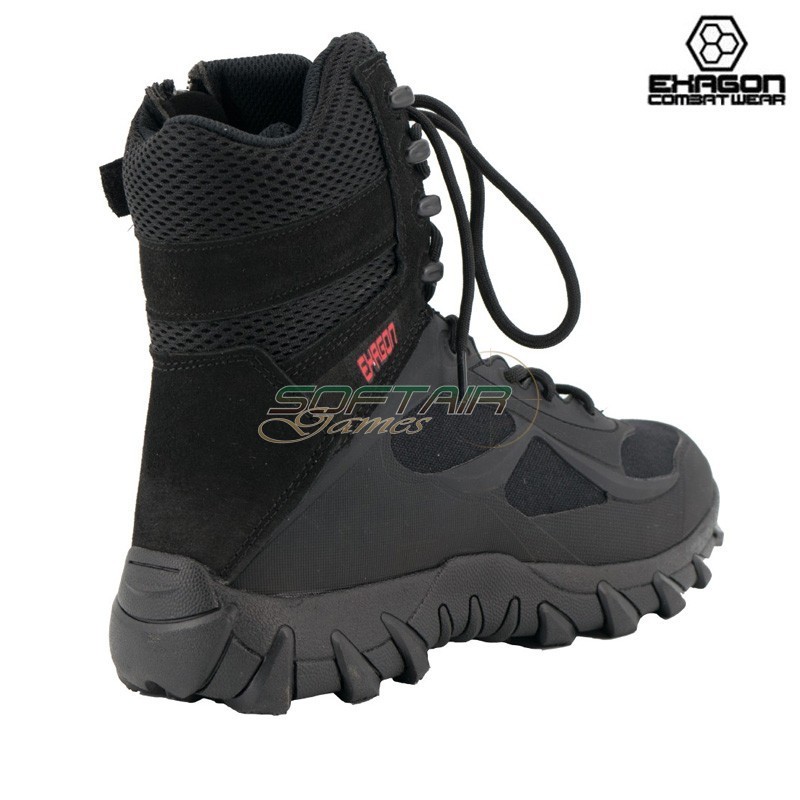 Anfibio NERO in Pelle e Tessuto Oxford Exagon (EX-BTB)